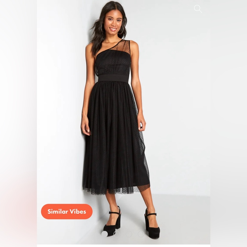 ModCloth Tulle Night Long One-Shoulder Dress - Picture 2 of 8